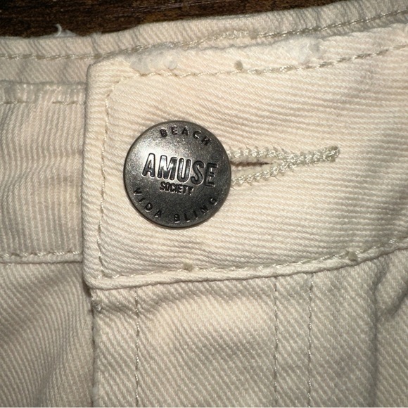 Amuse Society  Womens Shoreline Denim Woven Short‎ Size 24 Y2K Beach Frayed Hem - Picture 2 of 12
